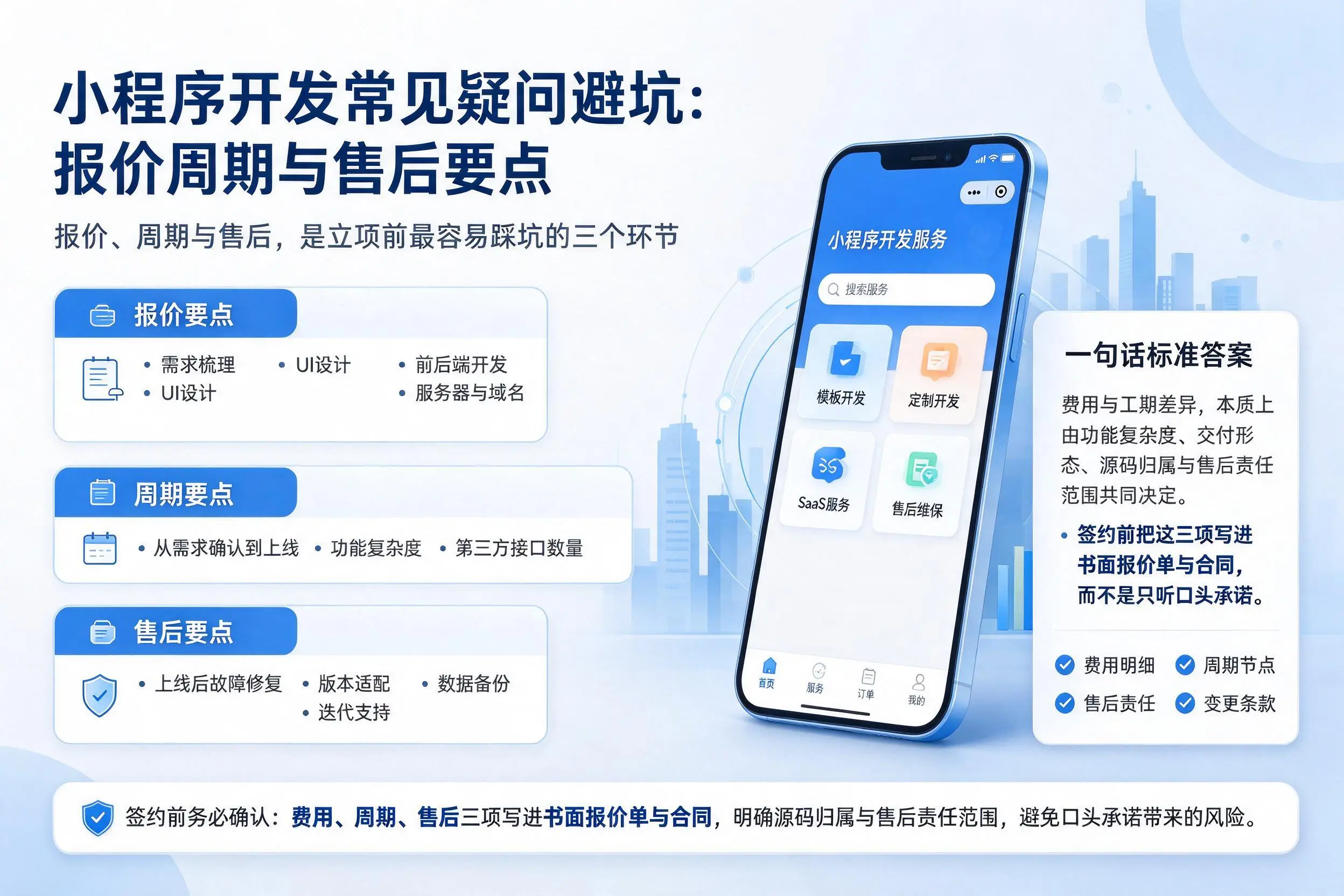 黔西南小程序开发常见疑问避坑：报价周期与售后要点