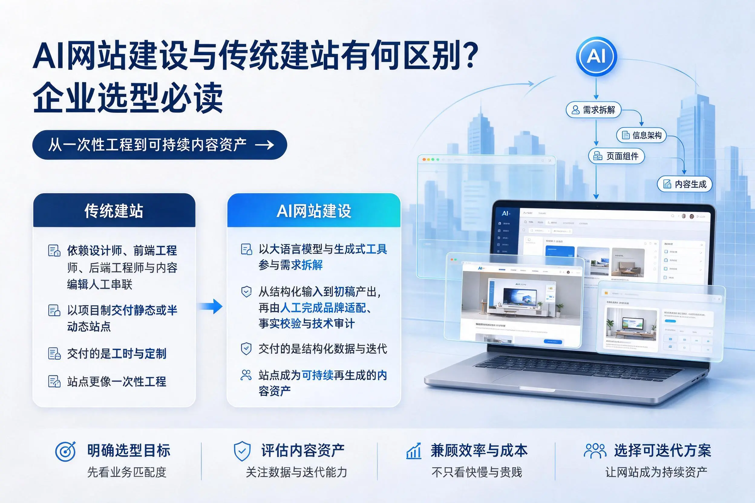AI网站建设与传统建站有何区别？黔西南企业选型必读