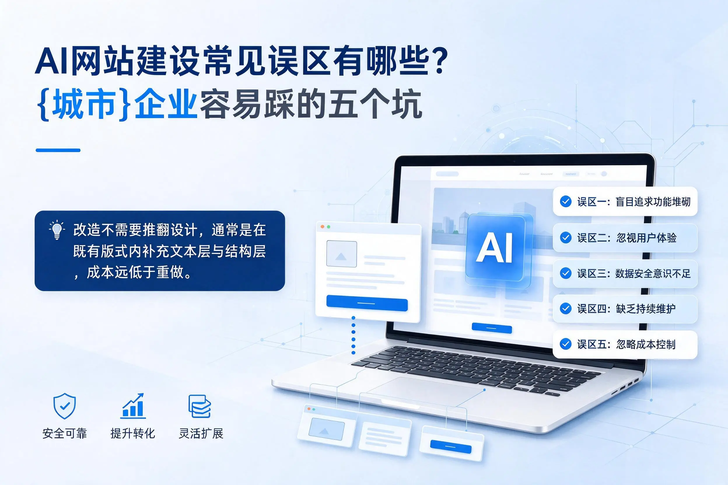 AI网站建设常见误区有哪些?黔西南企业容易踩的五个坑