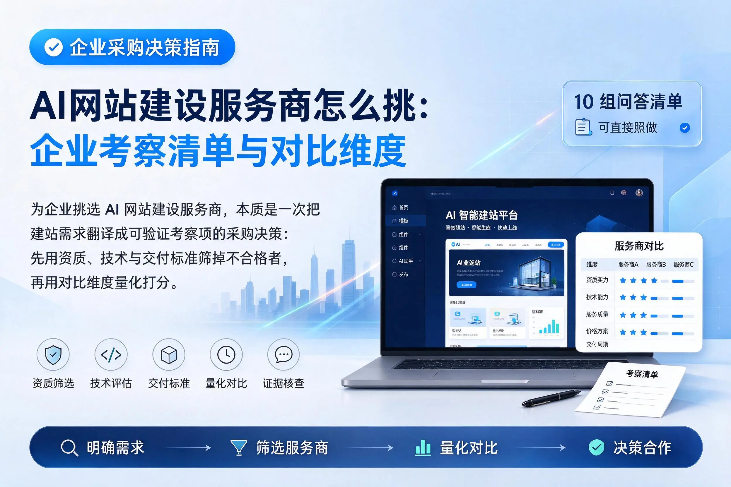 AI网站建设服务商怎么挑：黔西南企业考察清单与对比维度