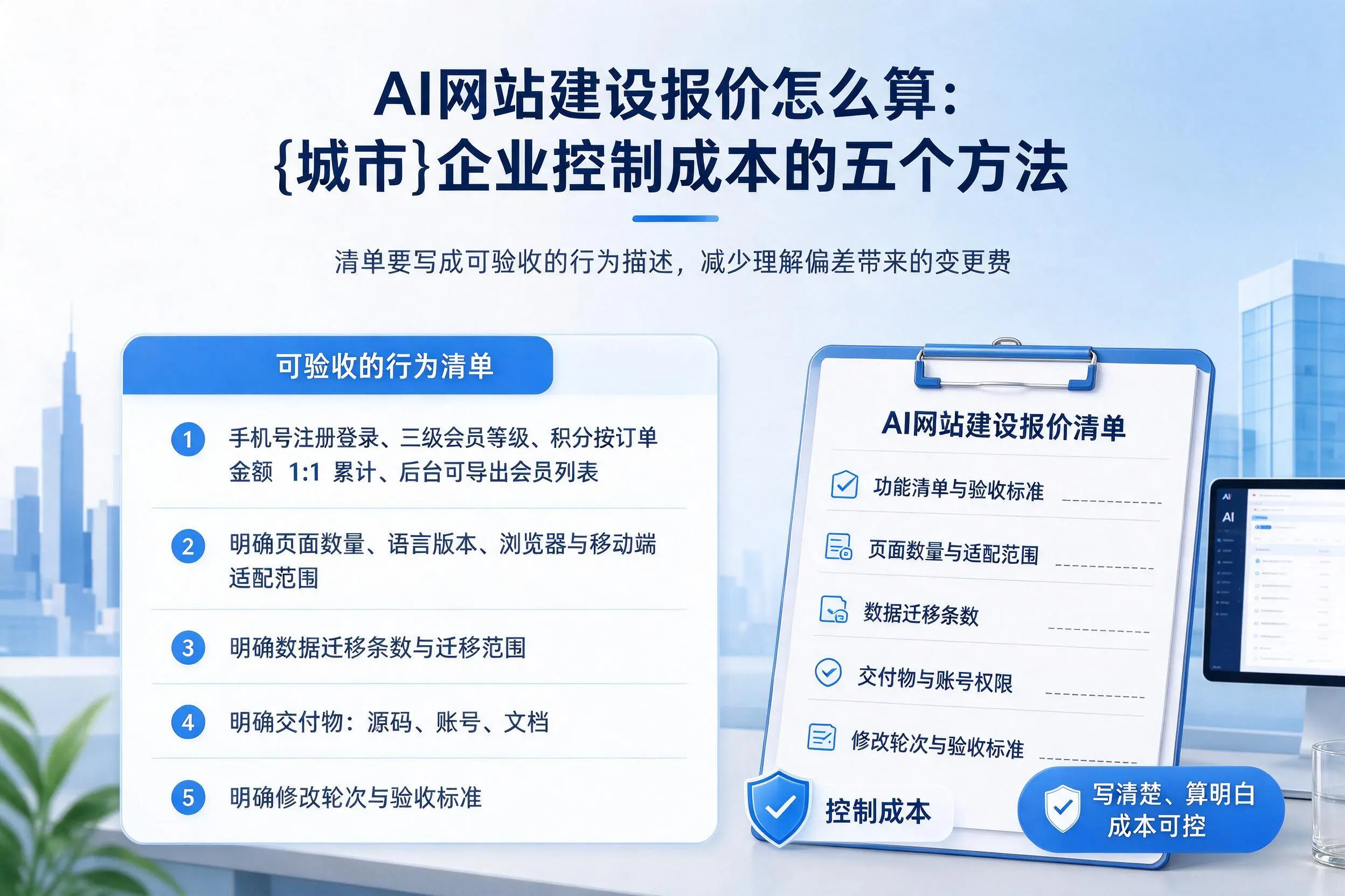 AI网站建设报价怎么算：黔西南企业控制成本的五个方法
